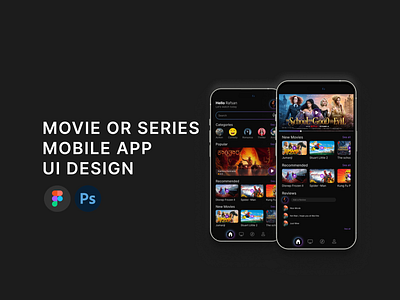 Movie - series Mobile app ui design app ui design appdesign branding design figma graphic design illustration logo mobile app ui desing motion graphics movie app ui design thumbnail design ui ui ux design