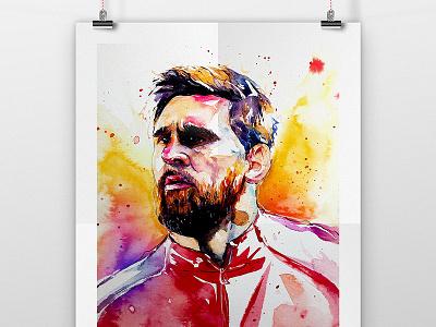 New Shot - 06/26/2018 at 06:51 AM cup； messi watercolor；world