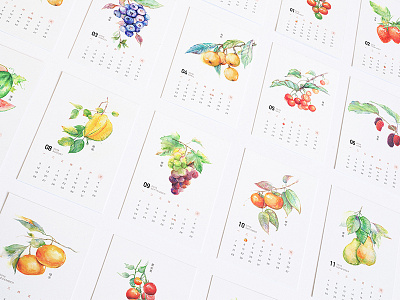 calendar calendar 2019 fruit water color