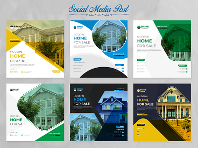 Modern Home For sale Social media Post Templates banner branding business discount template elegant estate graphic design home template house sale promotion template property property banner real estate real estate agency real estate banner real estate marketing real estate sale sale banner social media post square banner