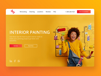 Renovating services | UX/UI design & Webdevelopment animation bright design graphic design landing page productdesign service ui ukraine uxui webdesign website yellow