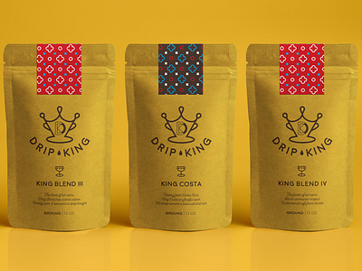 Drip King Coffee Packaging coffee coffee shop iconography king packaging sans serif
