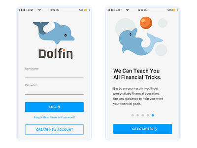 DolFin Onboarding design financial ftue logo mobile onboarding ui ux vector