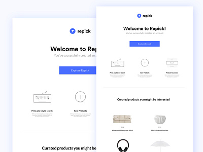 Welcome to Repick Email curated design ecommerce email products repick shop welcome