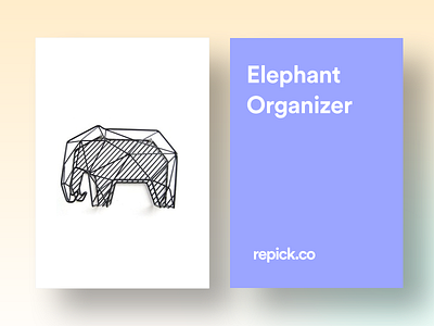 Elephant Organizer blue card daily daily product elephant minimal poster product repick repick.co