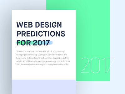 Web Design Predictions for 2017