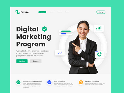 Digital Marketing Programs Landing Page UI