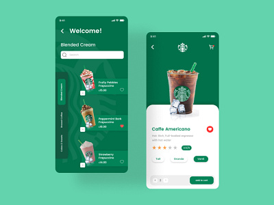 Starbucks Mobile App animation application branding cloud design illustration landing page starbucks ui vector