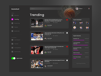 #Exploration - Basketball News/Video Platform - Trending animation application basket branding cloud design illustration landing page logo ui vector