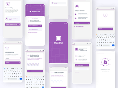 Blockchat - A Blockstack Based Secured Messaging App 2021 android blockchain blockstack dribbble inspiration ios messaging app micro animation productdesign secure app trend uiuxdesign user experience