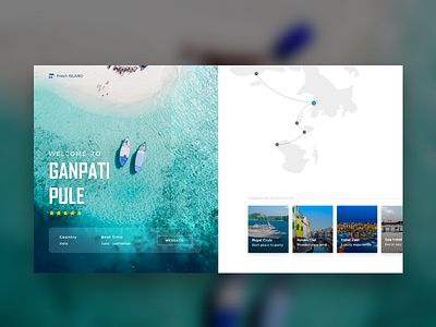 Tourism guide landing page design inspiration. design hotel interface sea tourism ui user ux web