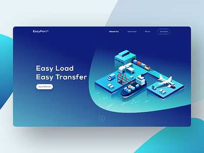 EasyPort - Logistics service lading page design