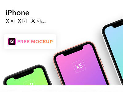 Free Apple iPhone Xs, Xs Max, Xr Mockup 2018 app design freebie ios iphonexr mockup trend ui user ux web xs xsmax
