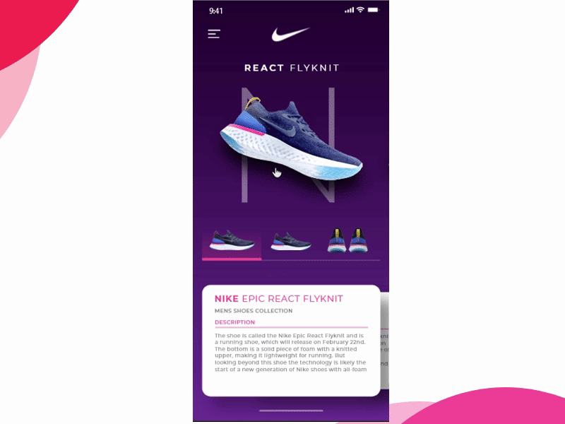 Product details screen interaction 2018 android app design ios micro animation micro interactions nike page trend ui user ux web
