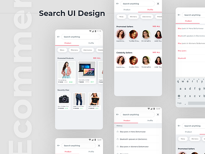 E-commerce search UI design 2018 android app design ecommerce design ios micro animation search search bar search box search engine trend ui ux web