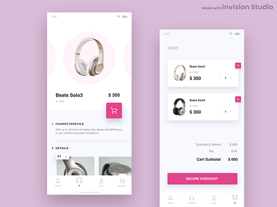 Product Page & Cart Screen Inspiration