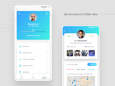 Medical App Profile And My Account Design