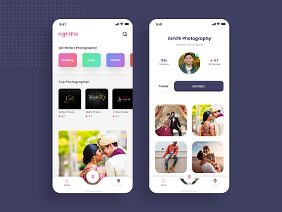 Search Photographers App Design