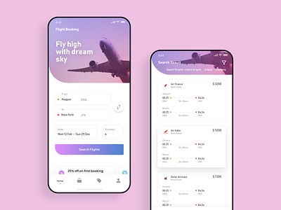Flight Ticket Booking App android app design dribbble flight booking flight search inspiration ios ticket app trend ui ux web