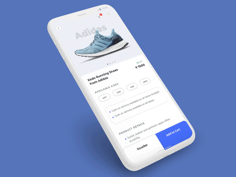 Product details and Add to card Interaction android app cart design dribbble inspiration ios micro animation micro interactions product page trend ui ux web