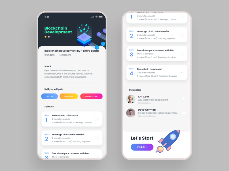 Online Study App-Course Detail Screen by Jitu Raut on Dribbble