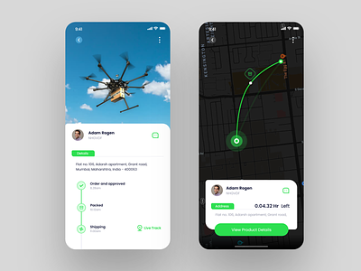 Drone Delivery App UI android app deliveries design dribbble drones ecommerce app inspiration ios live shipping tracking app trend ui ux web