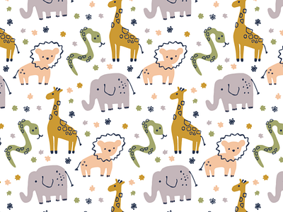 Illustrated Animal Pattern by Caitlin Hottinger on Dribbble