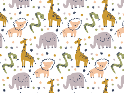 Illustrated Animal Pattern By Caitlin Hottinger On Dribbble