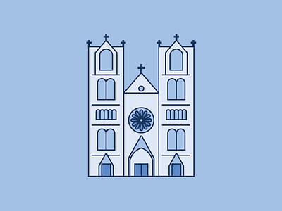 Church Illustration app design drawing fun icon illustration logo minimal vector work