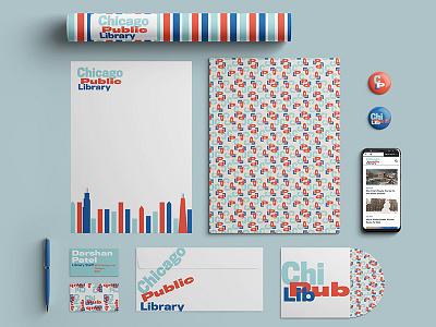 Brand Identity Concept for Chicago Public Library brand identity branding library logo logo design stationery typography