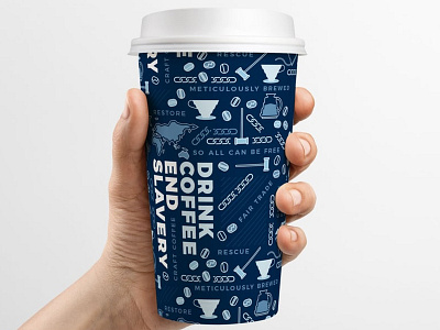 Coffee cup illustrated pattern for A Just Brew