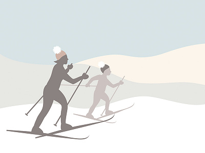 Skiers Illustration for Smoke & Slate