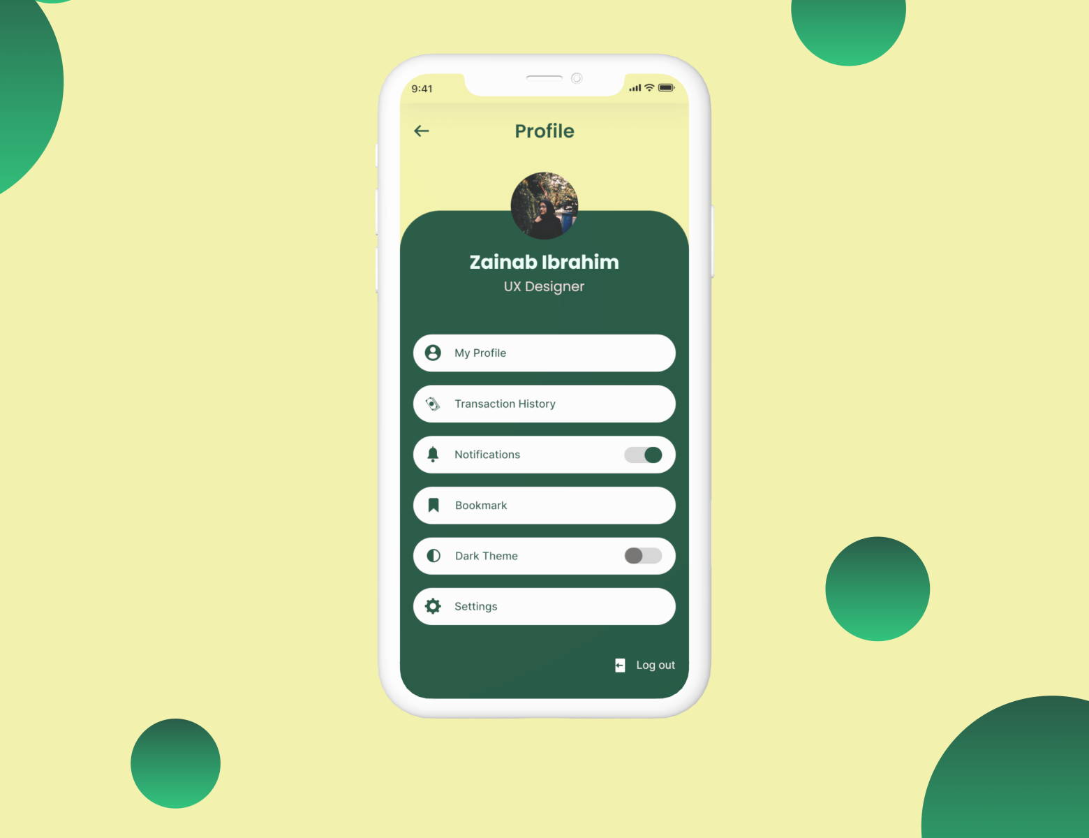 User Profile Design by Zainab Ibrahim on Dribbble