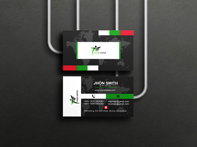Corporate Business Card black business card corporate card custom card green