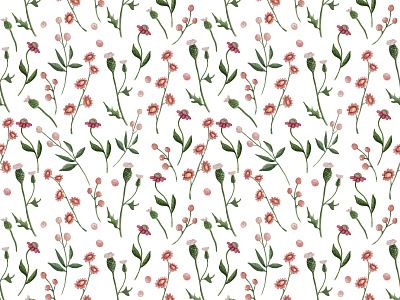 Watercolor floral seamless pattern. background design fabric floral flowers hand drawn illustration paper seamless pattern textile watercolor