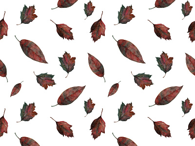 Watercolor seamless pattern of fall leaves autumn design fabric fall hand drawn illustration leaves seamless pattern watercolor