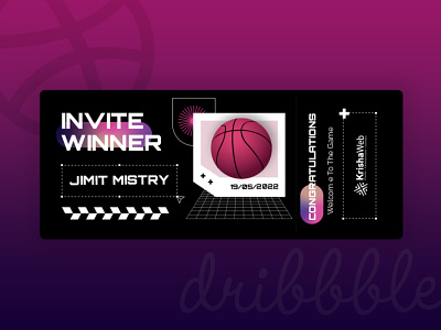 Invite Winner animation basket ball branding city design dribbble invite graphic design illustration invite invite winner logo motion graphics vector winner