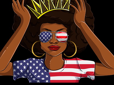 African American Woman black queen graphic design illustration