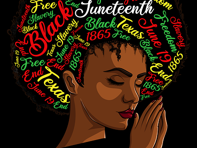 Praying African Woman black queen graphic design illustration