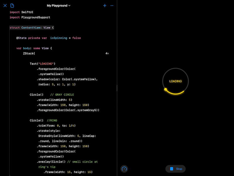 SwiftUI Glowing Loading Animation loading animation swiftui loader swiftui loading animation swiftui spinner swiftui spinning animation