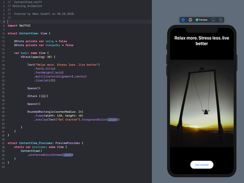 SwiftUI Swing Animation