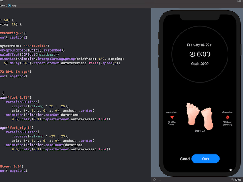 SwiftUI: Building Steps Counter Animations animated fire effect heart animation ios animation learn swiftui animations steps animation steps counter animation swiftui animation swiftui animations swiftui heart animation
