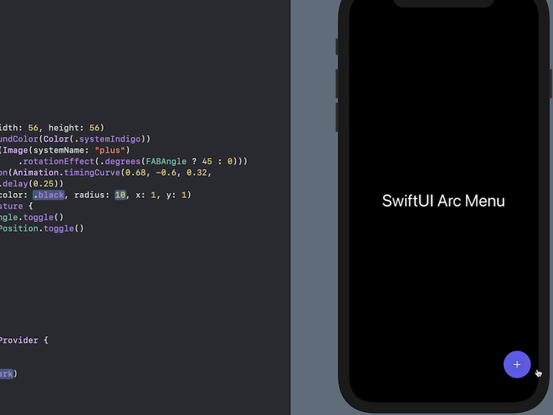 How to create an arc menu animation in SwiftUI