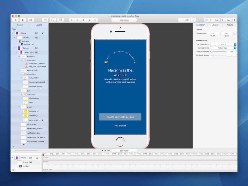 Kite Compositor: Recreate Yahoo Weather Onboarding Animation