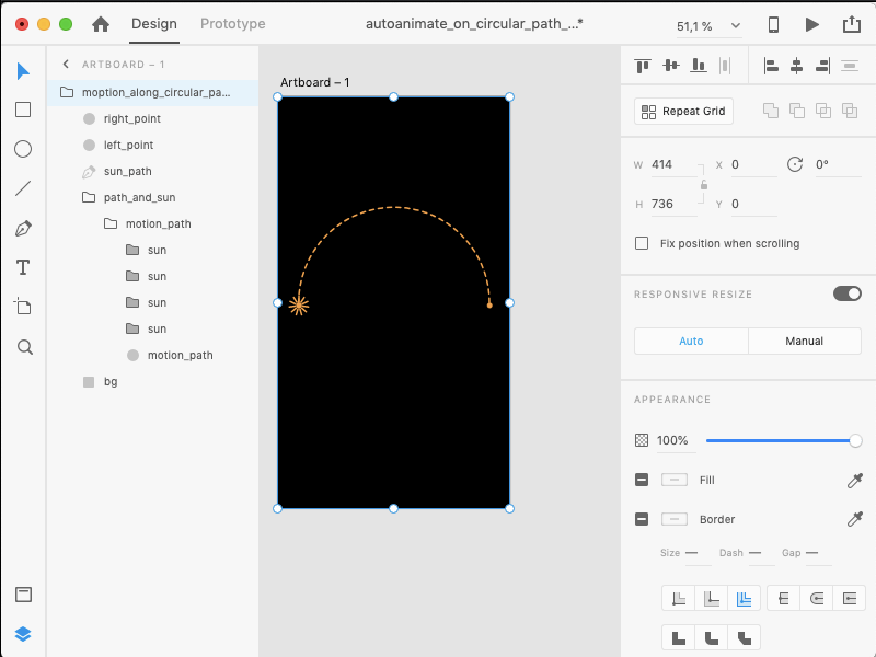 Adobe Xd Technique: Auto-Animate Along a Circular Path adobe xd adobe xd tricks adobe xd tutorials animate on arc animate on circular path animation arc motion auto animate gif motion motion on arc