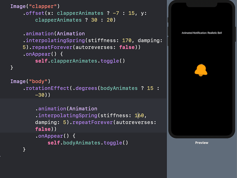 SwiftUI Spring Animation: Realistic Notification