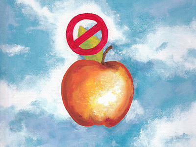 Physics acrylic apple canvas clouds paint physics