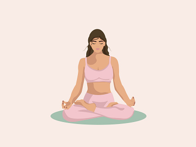 Yoga girl facelss girl illustrator pastel colors vector yoga