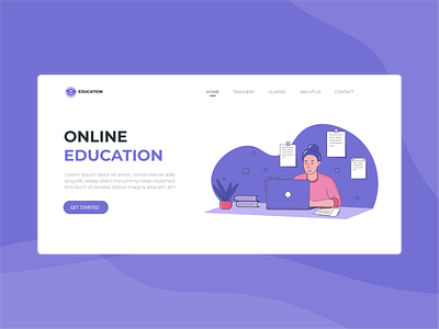 Illustration for online education service design graphic design illustration landing