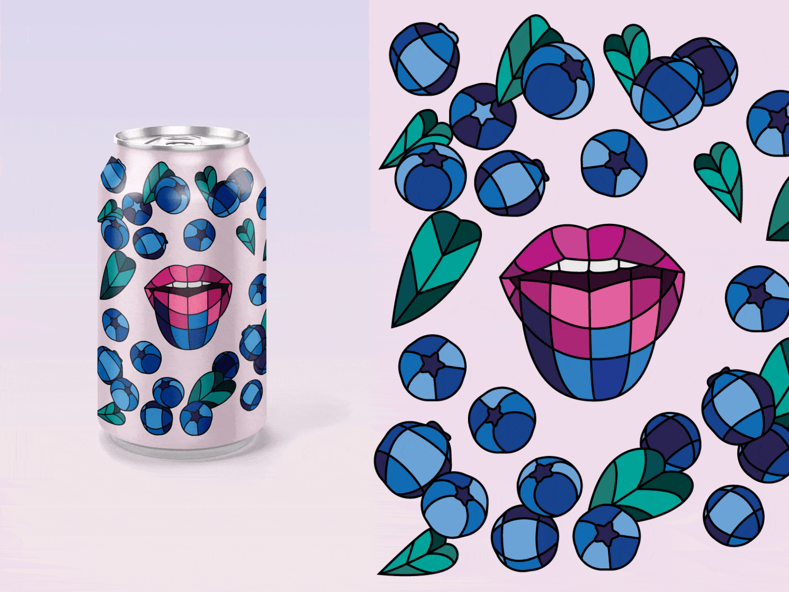 Illustration for Blueberry Sour beer design illustration illustrator package vector